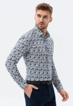 Long Sleeved - Overhemd - White And Navy Blue 9 Long Sleeved - Overhemd - White And Navy Blue -Herenmode d77903bf4d394cad982f094532fa0ff5