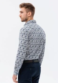 Long Sleeved - Overhemd - White And Navy Blue 7 Long Sleeved - Overhemd - White And Navy Blue -Herenmode ddb07adc66e74b718506d8ed822542cd