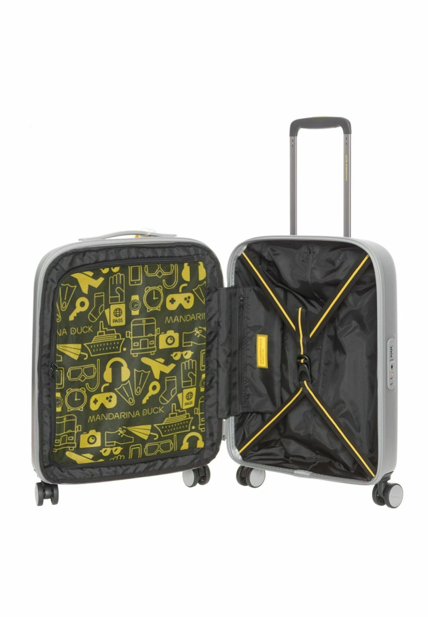 Mandarina Duck Logo Expandable Cabin Trolley - Reistas - Silver 3 Mandarina Duck Logo Expandable Cabin Trolley - Reistas - Silver - Afbeelding 3