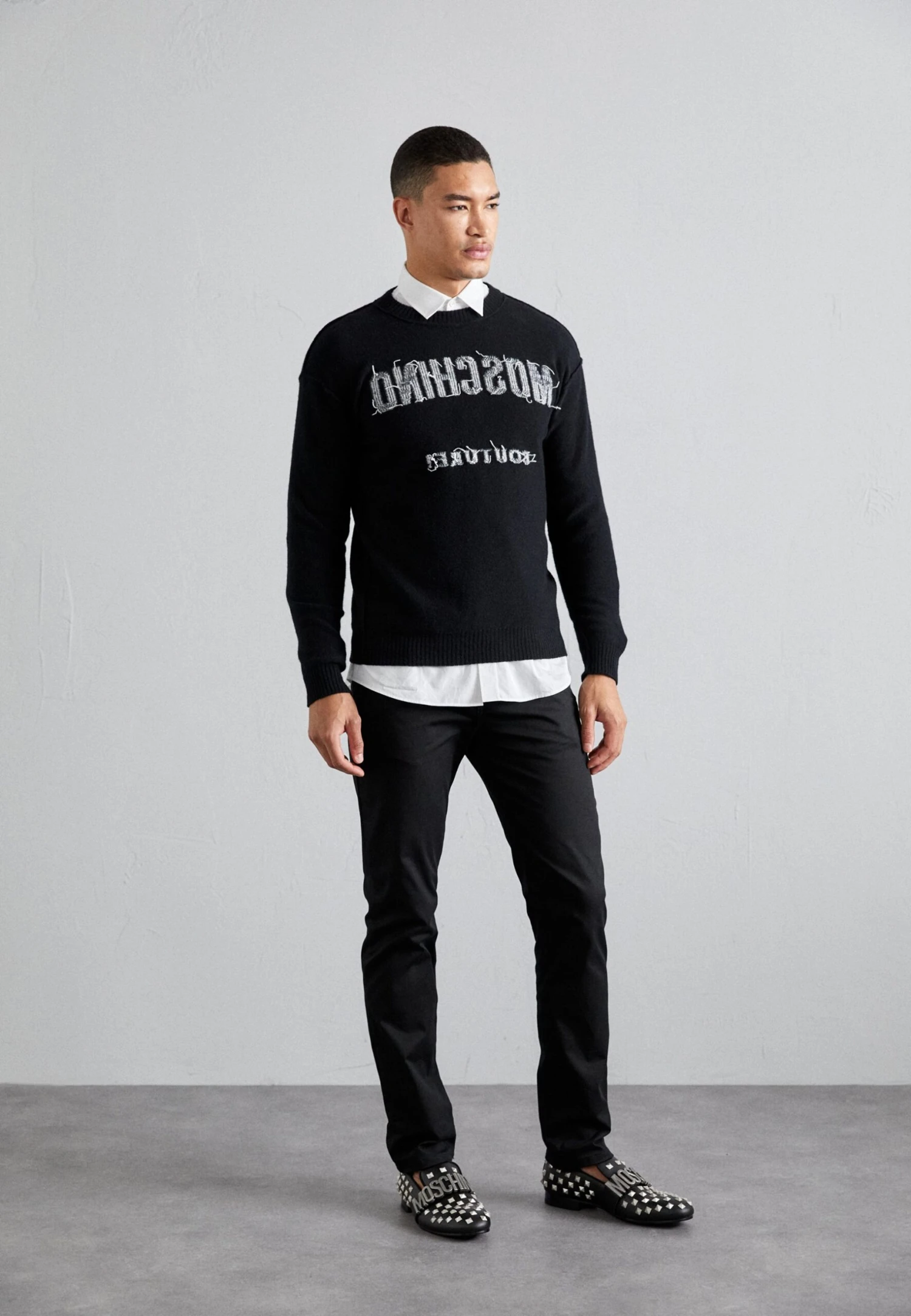 MOSCHINO Maxilettering - Instappers - Black/Silver 3 MOSCHINO Maxilettering - Instappers - Black/Silver - Afbeelding 3