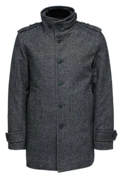 Selected Homme Slhnoah- Mantel - Dark Grey Pattern:Salt/Pepper -Herenmode e33539f0f41149219d647a9f0456c656