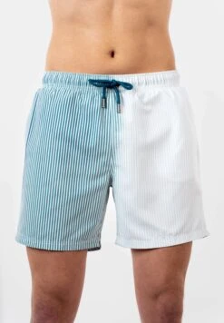 Striped Color Changing - Zwemshorts - Blue/White -Herenmode e46b83148b8b40c1b59932858f038d6c