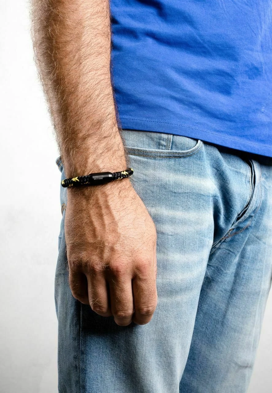 Portus Segeltau - Armband - Black Black Yellow 1 Portus Segeltau - Armband - Black Black Yellow