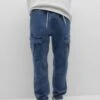 PULL & BEAR Basic Cargo- Jeans Tapered Fit - Blue Denim