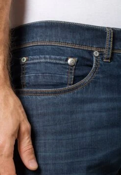 Pierre Cardin Lyon - Jeans Tapered Fit - Dark Blue Used Buffies -Herenmode f26bf2b1e22e494992f098e4ca49d614