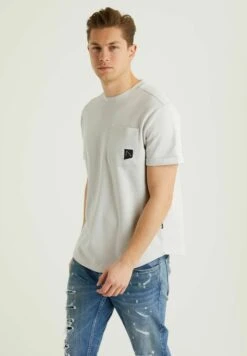 Petro - T-Shirt Basic - Light Grey -Herenmode f742151b761140afb56318a8482be23f