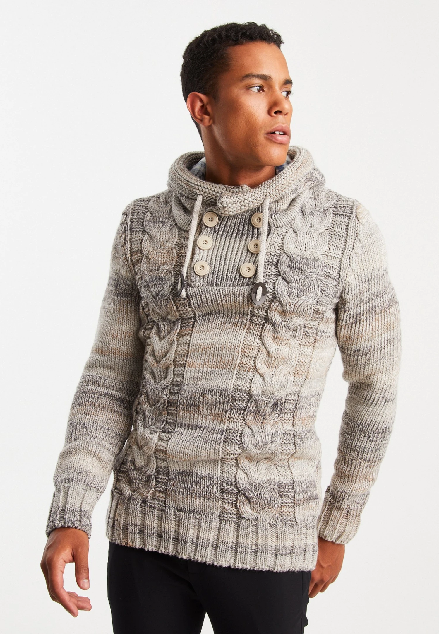 Mit Kapuze - Hoodie - Beige 5 Mit Kapuze - Hoodie - Beige - Afbeelding 5