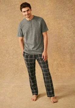 Next Motionflex Cosy Standard - Pyjama - Grey Black Check